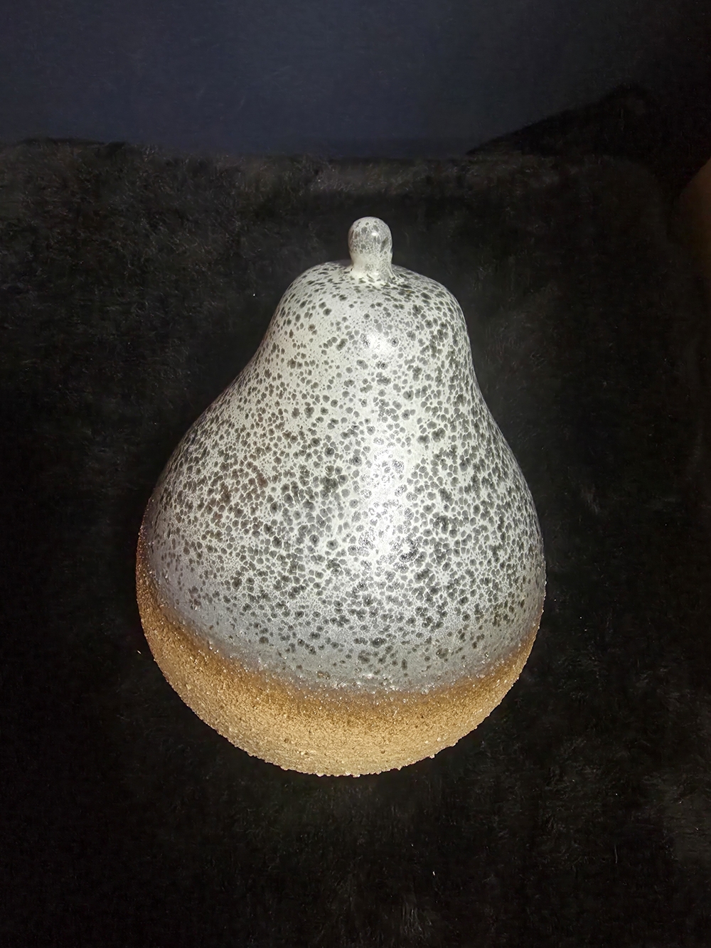 Textured Cement Like Hollow Tabletop Pear Decor 7"
